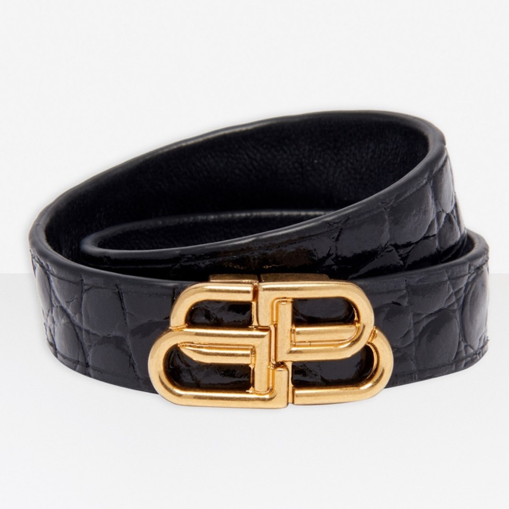 Balenciaga BB double wrap bracelet